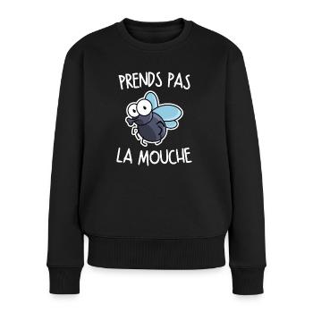 Prends pas la mouche - Pull Premium bio Femme - noir - Devant - Julia (174cm)