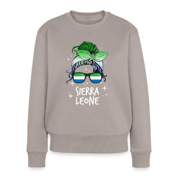 Sierra Leone - Frauen Premium Bio Pullover - Taupe - Vorne - Julia (174cm)