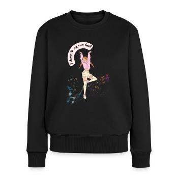 Ich tanze zu meinem eigenen Beat - Frauen Premium Bio Pullover - Schwarz - Vorne - Julia (174cm)