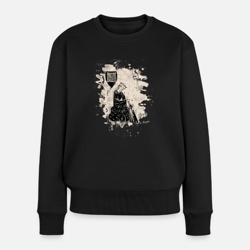 Walther von der Vogelweide - creme bleached - Frauen Premium Bio Pullover - Schwarz