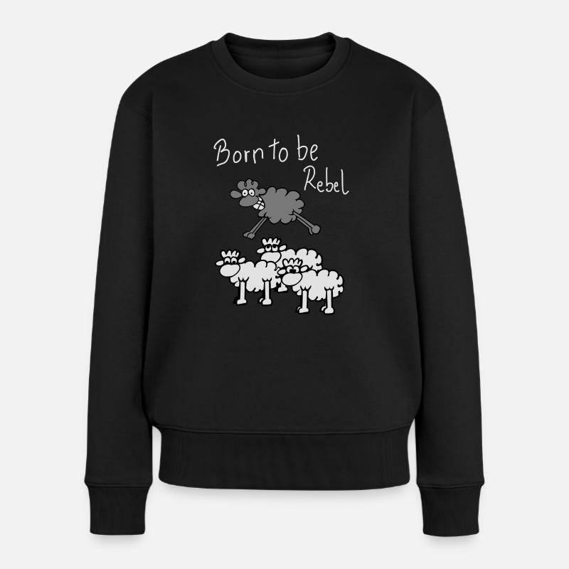 rebel sheep - Frauen Premium Bio Pullover - Schwarz