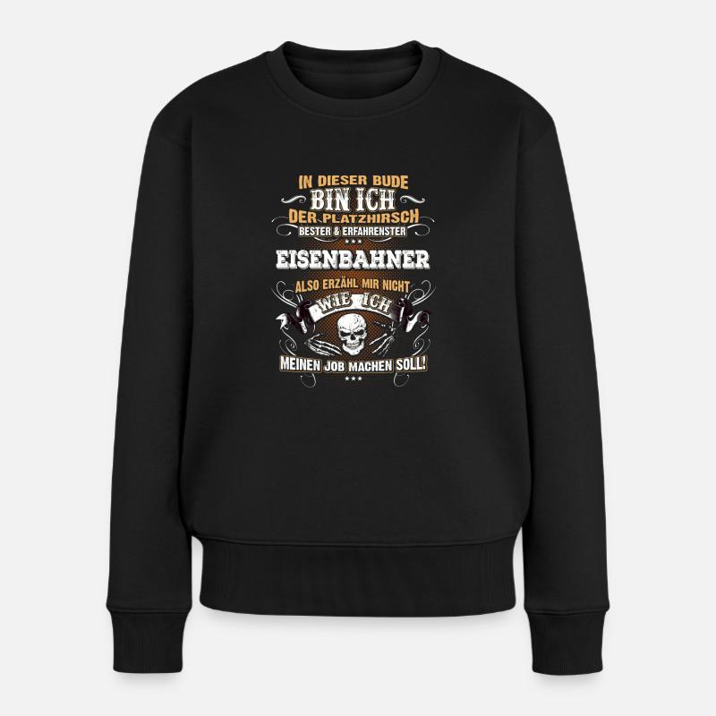 Edles Berufe-Shirt für den Eisenbahner - Frauen Premium Bio Pullover - Schwarz