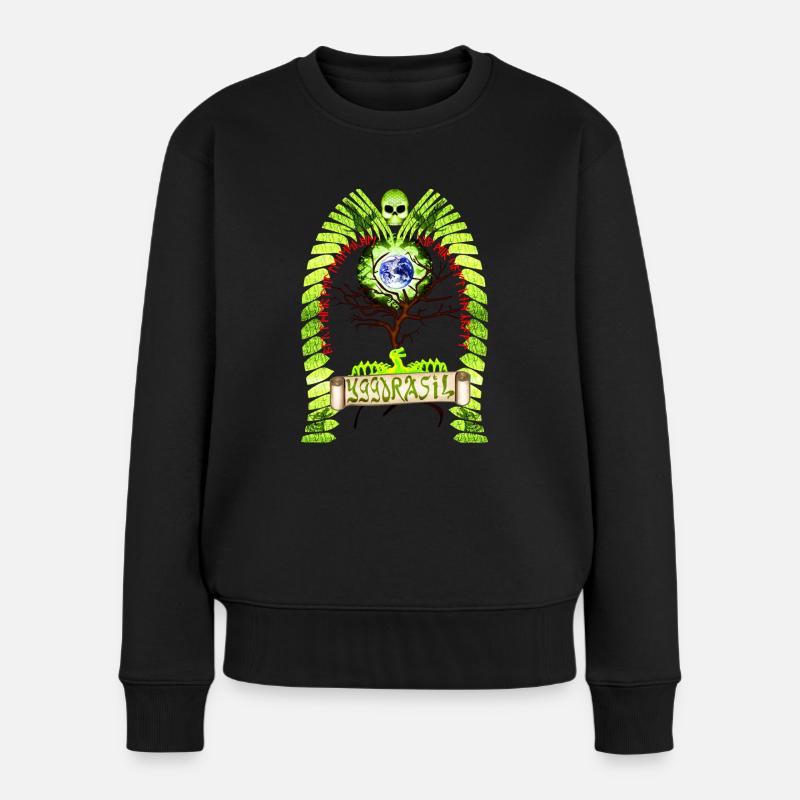 Yggdrasil - Frauen Premium Bio Pullover - Schwarz