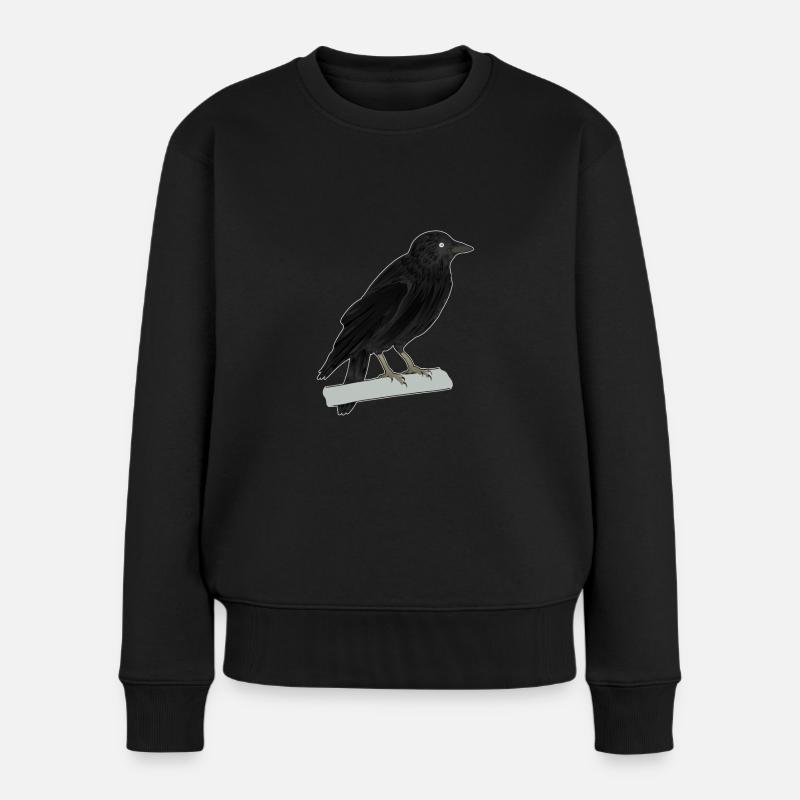 Dohle Rabenvogel - Frauen Premium Bio Pullover - Schwarz