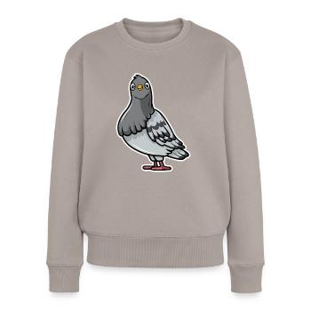Taube - Frauen Premium Bio Pullover - Taupe - Vorne - Julia (174cm)