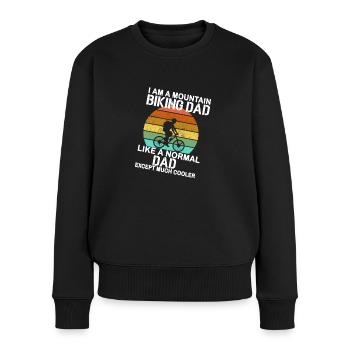 Ich bin ein Mountainbike-Vater - Frauen Premium Bio Pullover - Schwarz - Vorne - Julia (174cm)