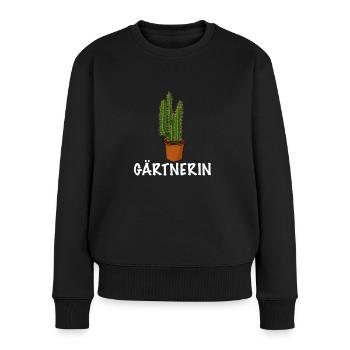 Gärtnerin Pflanze das Gärtnerin Shirt - Frauen Premium Bio Pullover - Schwarz - Vorne - Julia (174cm)