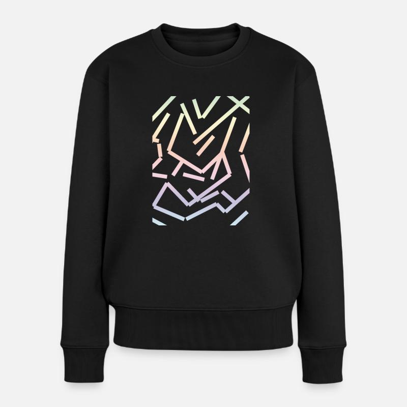 Pastell Streifendesign by Eve Nord 2023 - Frauen Premium Bio Pullover - Schwarz