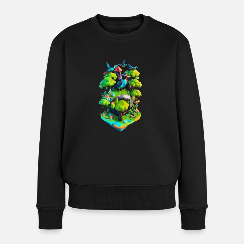 Nachhaltige Erde - Frauen Premium Bio Pullover - Schwarz