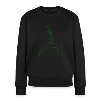 3 Sanchalanasana Yoga | 5th Green Flame - Women's Premium Organic Jumper - black - Front - Julia (174cm)