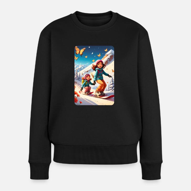 personalisiertes Design-Muttergeschenk - Frauen Premium Bio Pullover - Schwarz