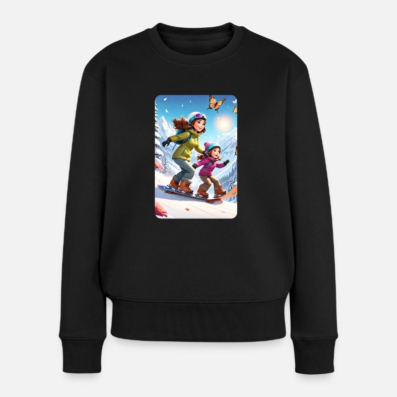 personalisiertes Design-Muttergeschenk - Frauen Premium Bio Pullover - Schwarz