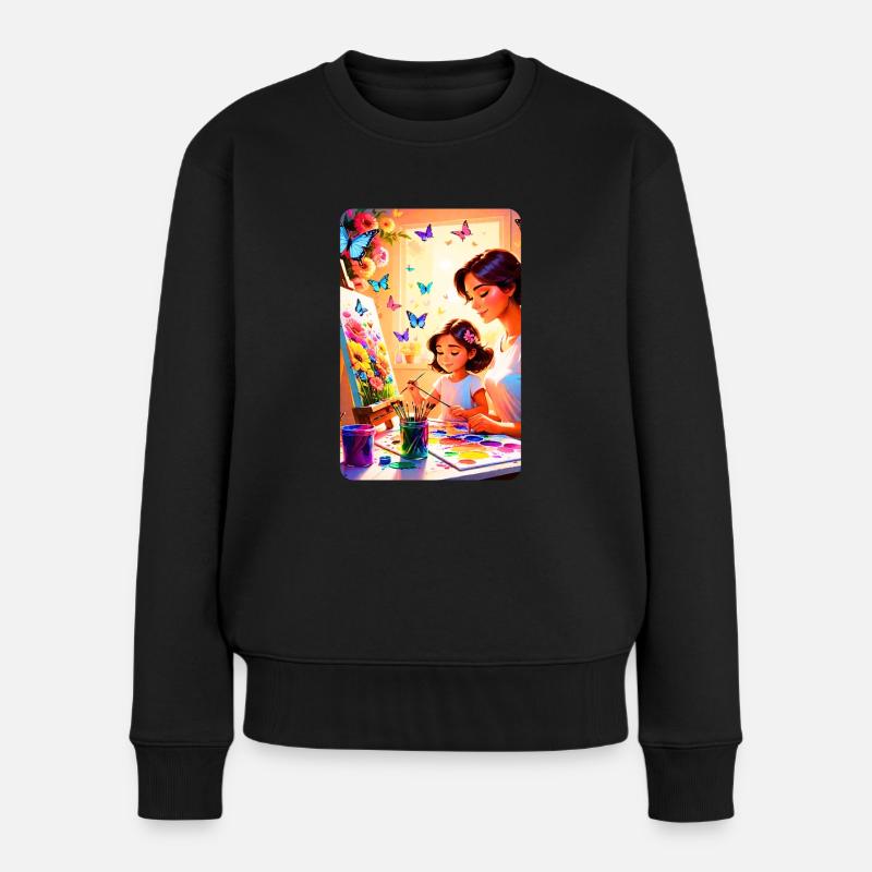 personalisiertes Design-Muttergeschenk - Frauen Premium Bio Pullover - Schwarz
