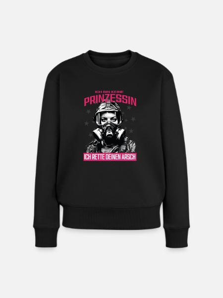 Feuerwehr Prinzessin T-Shirt - Frauen Premium Bio Pullover - Schwarz