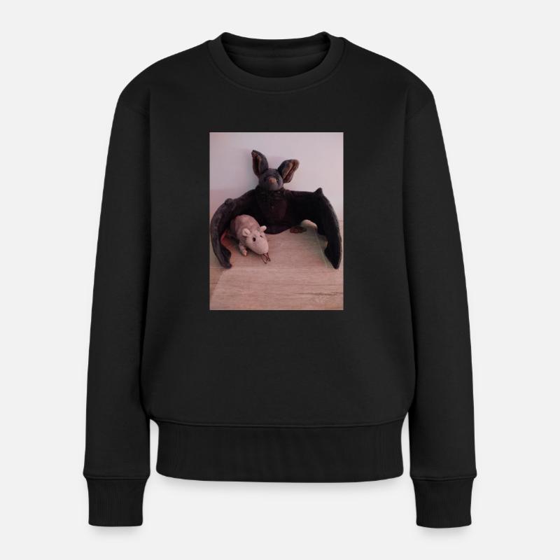 Nachtflügel Bat und Maus - Frauen Premium Bio Pullover - Schwarz