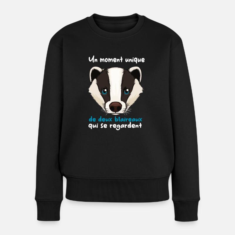 Dachs-Humor - Frauen Premium Bio Pullover - Schwarz
