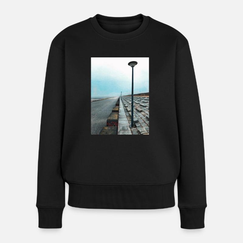 Promenade de la plage de Baltrum - Pull Premium bio Femme - noir