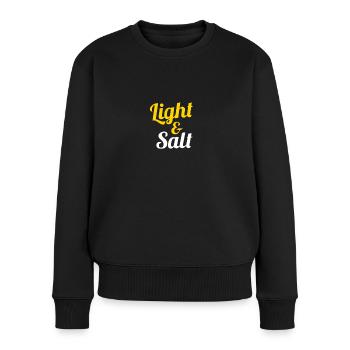 Vêtements chrétiens légers et salés - Pull Premium bio Femme - noir - Devant - Julia (174cm)
