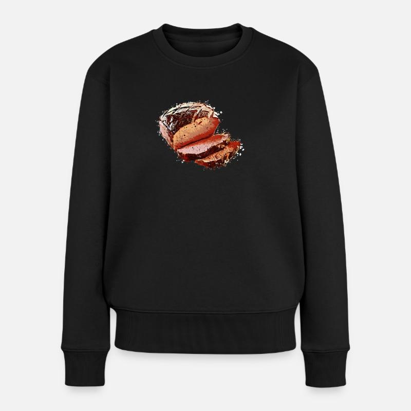 Leberkas Leberkäse Leberkäs Bayern Geschenk - Frauen Premium Bio Pullover - Schwarz