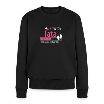 Bientôt Tata Future Tata - Pull Premium bio Femme - noir - Devant - Julia (174cm)