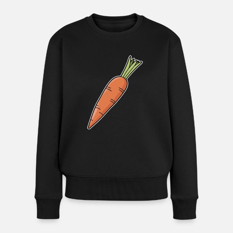 Karotte Möhre - Frauen Premium Bio Pullover - Schwarz