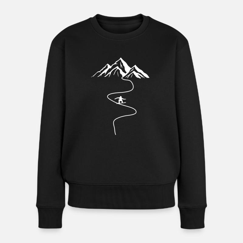 Snowboard Snowboarder - Frauen Premium Bio Pullover - Schwarz