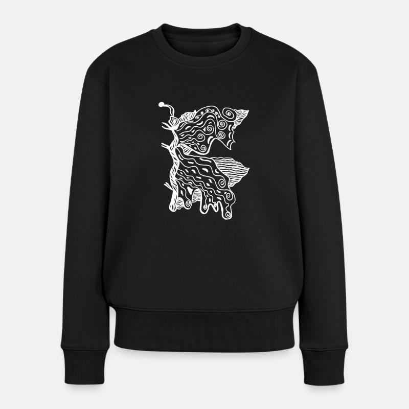 papillon blanc - Pull Premium bio Femme - noir