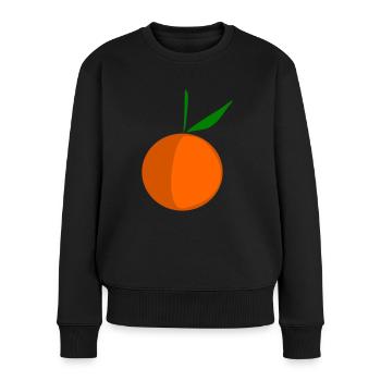 Orange - Frauen Premium Bio Pullover - Schwarz - Vorne - Julia (174cm)