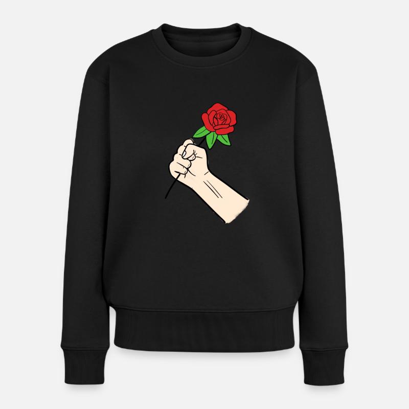 Rose - Frauen Premium Bio Pullover - Schwarz