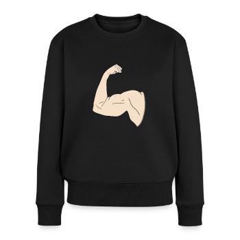 Stark - Frauen Premium Bio Pullover - Schwarz - Vorne - Julia (174cm)
