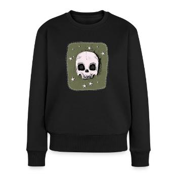 Patch crânien - Pull Premium bio Femme - noir - Devant - Julia (174cm)