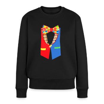 Clown,Carnival,Costume,Colorful Clown,Bow Tie - Women's Premium Organic Jumper - black - Front - Julia (174cm)