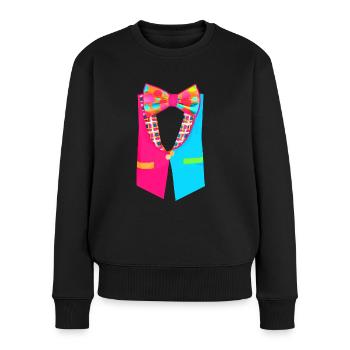 Clown,Carnival,Costume,Colorful Clown,Bow Tie - Women's Premium Organic Jumper - black - Front - Julia (174cm)