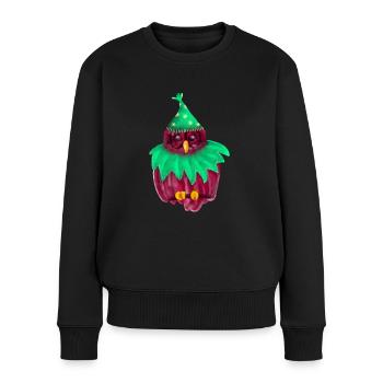 Eulenbeere - Frauen Premium Bio Pullover - Schwarz - Vorne - Julia (174cm)