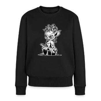 Niedliches Baby Einhorn Zombie - Frauen Premium Bio Pullover - Schwarz - Vorne - Julia (174cm)