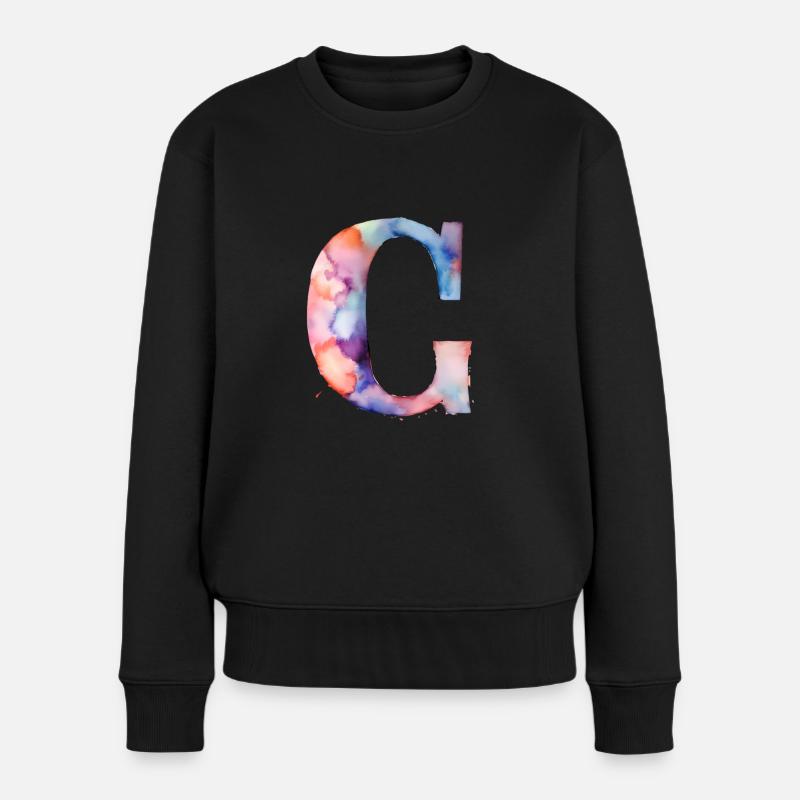 C - Frauen Premium Bio Pullover - Schwarz