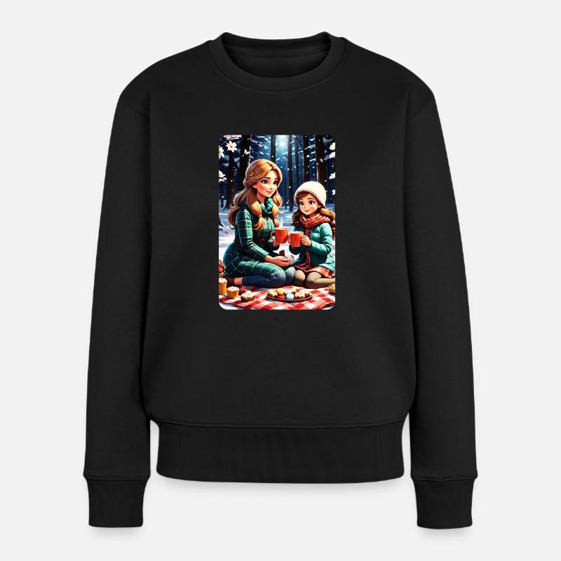 personalisiertes Design-Muttergeschenk - Frauen Premium Bio Pullover - Schwarz