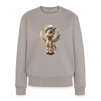 Pegasus #lovely toons - Pull Premium bio Femme - taupe - Devant - Julia (174cm)
