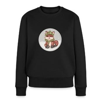Winter Fuchs - Frauen Premium Bio Pullover - Schwarz - Vorne - Julia (174cm)