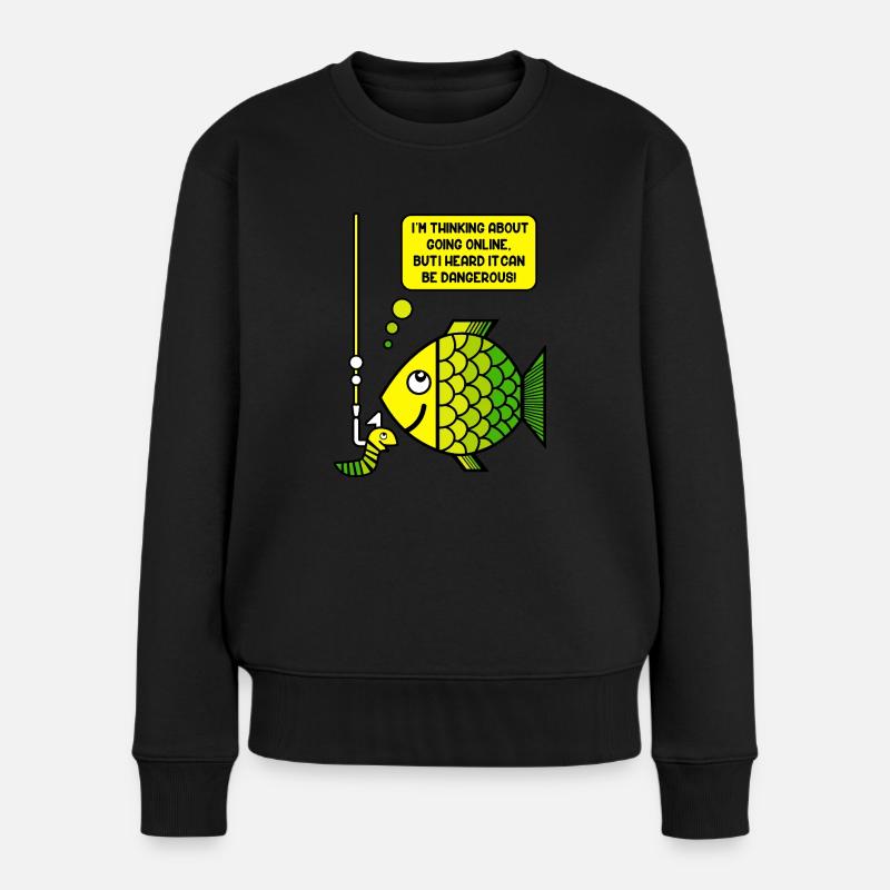 Pêche et humour - Pull Premium bio Femme - noir