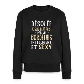Désolée déjà prise par un Bordelais sexy - Pull Premium bio Femme - noir - Devant - Julia (174cm)