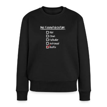 Mei Fasnetskostüm (weiß) - Frauen Premium Bio Pullover - Schwarz - Vorne - Julia (174cm)