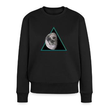 Mond - Frauen Premium Bio Pullover - Schwarz - Vorne - Julia (174cm)