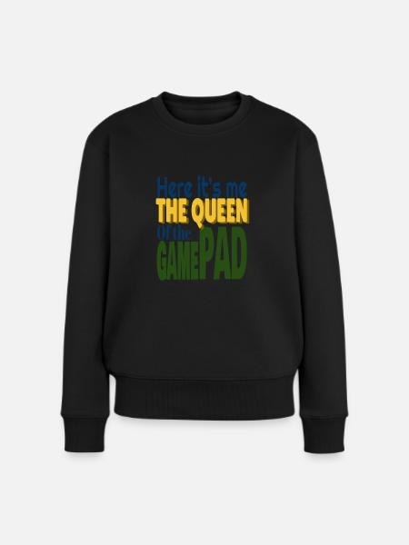 Queen controller of video games humor - Women's Premium Organic Jumper - black