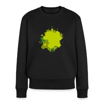Farbklecks Grün - Frauen Premium Bio Pullover - Schwarz - Vorne - Julia (174cm)