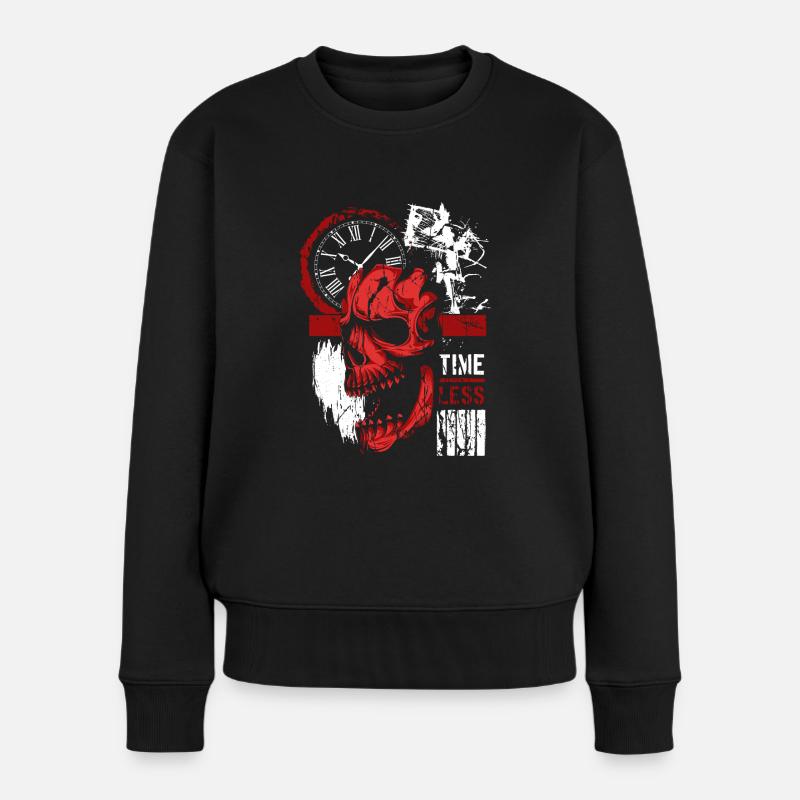 Tattoo Trash Rabe - Frauen Premium Bio Pullover - Schwarz