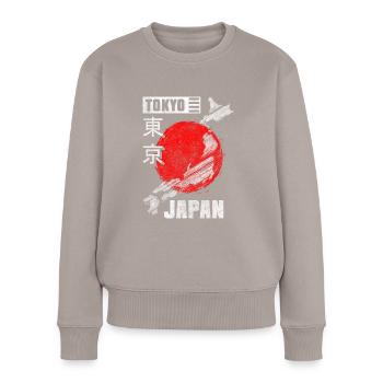 Japan Samurai Historisch - Frauen Premium Bio Pullover - Taupe - Vorne - Julia (174cm)