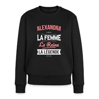 Alexandra - La Femme - La Reine - La Légende - Pull Premium bio Femme - noir - Devant - Julia (174cm)