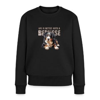 Bouvier bernois - Pull Premium bio Femme - noir - Devant - Julia (174cm)