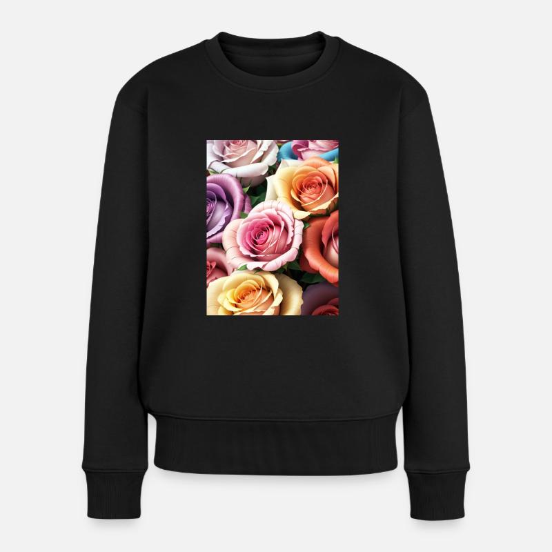 Blumen 41 - Frauen Premium Bio Pullover - Schwarz